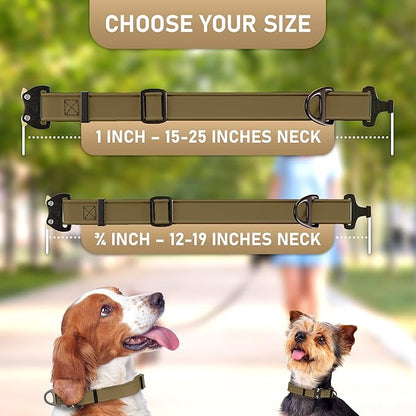 NexaPaw Biothane Dog Collar with Cobra Buckle - Made in USA - QR Code Dog Tag ID Included - Adjustable Heavy Duty Dog Collars for Medium Large Dogs - Waterproof Military Grade Tactical Collar for Dogs