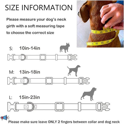 Metal Buckle Dog Collar with Dedals, 3-Size Comfortable Adjustable Cotton Dog Collar for Small, Medium, Large Male Female Dogs (Eyeballs, S(10-14in))