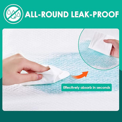 JollyMate 28"x34" Dog Pee Pads Extra Large, 50 Pack X-Large Super Absorbent Pet Pee Pads with Adhesive Tabs, 6 Layers Thick Leak-Proof Potty Pads for Dogs and Puppies