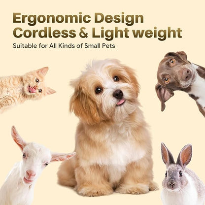 Small Dog Grooming Kit, 4 in 1 Electric Dog Trimmer for Grooming, Low Noise Dogs Nail Trimmer, Cordless Pet Clippers for Pets, Paws, Eyes, Ears, Face, Hip Hairl (Purple)