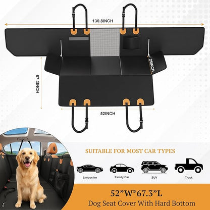 KARMNEEV Dog Seat Extender for Cars, Heavy-Duty Waterproof Dog Travel Back Seat Bridge, Anti-Scratch, Easy-Clean Surface, Designed for SUV and Truck Owners with Active Dogs, 400lb Max Load