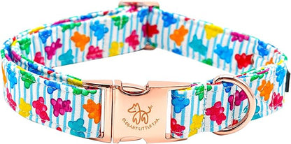 Elegant little tail Dog Collar, Dill Pickles Pattern Pet Collar Durable Cute Dog Collars Male or Female Pet Gift Adjustable Dog Collar for X-Small Dogs