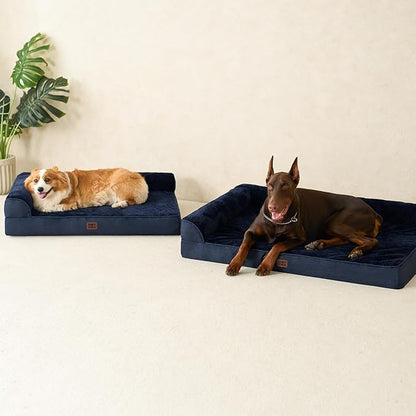 EHEYCIGA Orthopedic Dog Bed Medium Size Dogs, Memory Foam Dog Bed with Washable Removable Cover, Waterproof Pet Sofa Couch for Crate with Nonskid Bottom, 30x20x6, Navy Blue