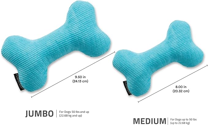 Playology Dog Toys | Plush Squeaky Bone Chew Toy for Dogs | Jumbo Peanut Butter Scented Toy - Easy to Clean and Made from Non Toxic Materials
