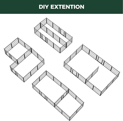 FXW Rollick Unleashed Dog Playpen for Indoor, Yard, RV Camping, 24 inch 16 Panels Dog Pen with Connectors (Pack of 2) for Small and Puppy Dogs, Black│Patented