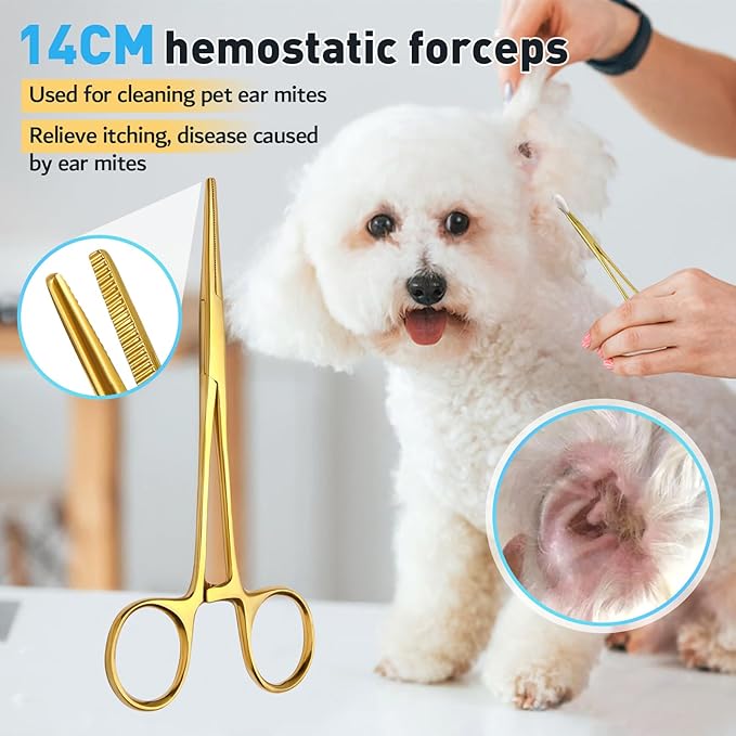 Dog Grooming Scissors,Curved Thinning Shears Curved Chunkers Shears with Safety Round Tips, Sharp and Comfortable 4 in 1 Dog Scissors for Grooming