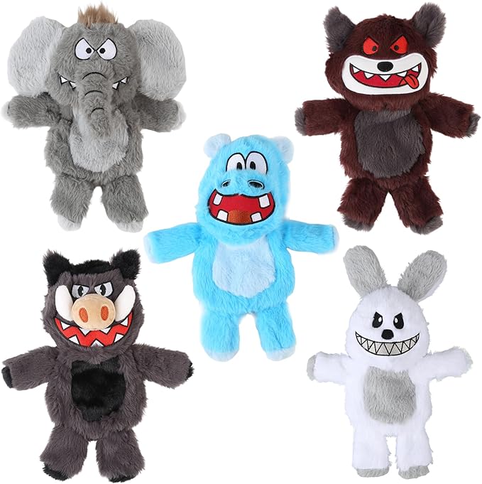 Bzonsmart 5 Pack Squeaky Dog Toys.Tough Plush Chew Toys for Dogs.Interactive Dog Toy to Keep Small Medium Large Breed Dogs Busy .Durable Anti-Boredom Dog Toy for Teething & Playtime.