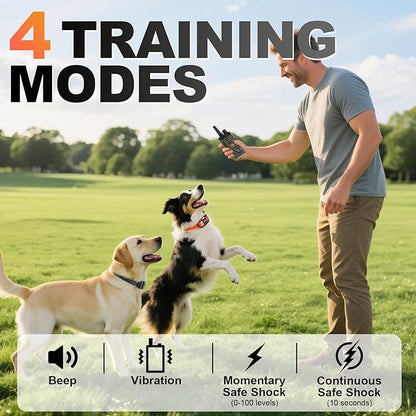 Mawrpet Dog Shock Collar 2 Dogs (15-120lb), 5200FT Range, IPX7 Waterproof, 4 Training Modes, Orange/Black