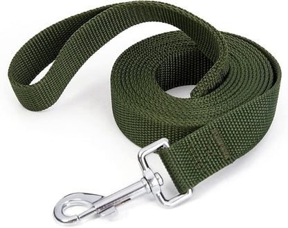 Siumouhoi Strong Durable 10ft Nylon Dog Training Leash, 1 Inch Wide Traction Rope, for Small and Medium Dog (Military Green, 10 Feet)