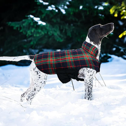 Kuoser Waterproof Dog Coat, Reversible Dog Jacket for Large Dogs, Adjustable Durable Doggie Winter Coat for Groowing Puppies Warm Puppy Cold Weather Apparel, RoyalBlue L