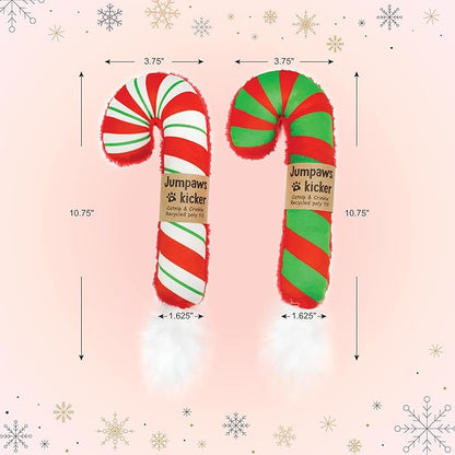 Jumpaws 2 Pack Natural Interactive Catnip Cat Kicker Toys, Bite Resistant Chew Toy, Accessories for Indoor Cat, Christmas Candy Cane