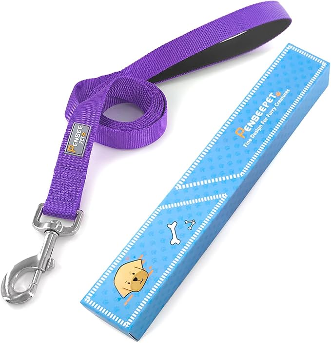Basic Dog Leashes 6 FT Padded Handle Nylon Dogs Leashes for Large Dogs Purple