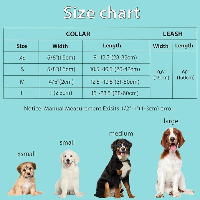 Dog Collar and Leash Set Adjustable Girls Puppy Floral Collars with Bow Tie for Small Medium Large Dogs(M, Rocket)