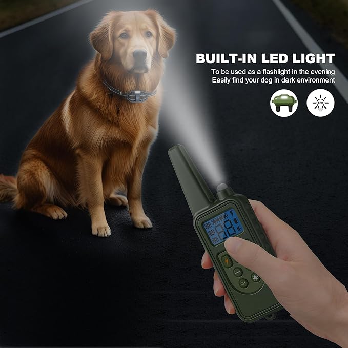 Heaflex Dog Shock Collar - 2600FT Dog Training Collar with Remote, Rechargeable with 4 Training Modes, IPX7 Waterproof Electronic Dog Collar for All Breeds, Size