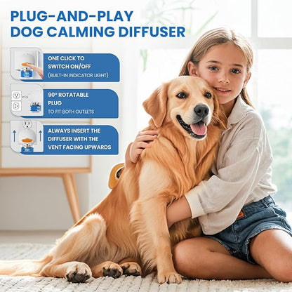 Yirr Dog Calming Diffuser, 6 in 1 Puppy Pheromones Calming Diffuser, Relaxing Pheromone for Dogs Relief Stress Anxiety Fighting Scratching Barking, Help Train Dog to Pee, 3 Diffuser 3 Refill(48ml)
