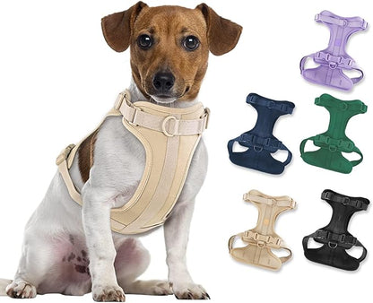 No Pull Lightweight Dog Harness: Adjustable Durable Breathable Mesh Pet Vest Harness with Soft & Comfortable Cushion, for Small Medium Large Dogs (Medium, Sand Color)