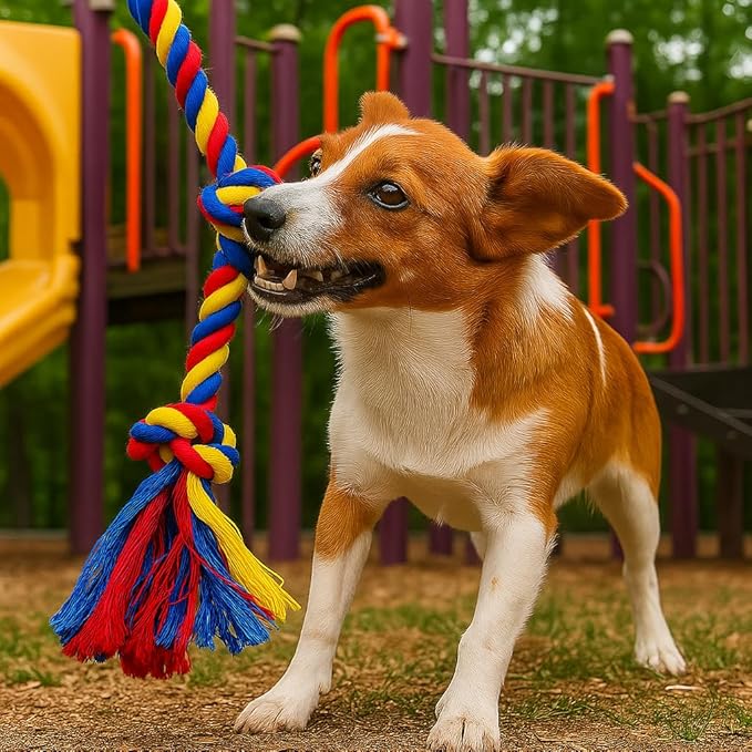 PAWPOURRI Dog Rope Toys Heavy Chew Toys for Medium & Large Breed Dogs – Durable Rope Toy, for Teething, Chewing, and Interactive Play (7 pcs Dog Toys Combo)