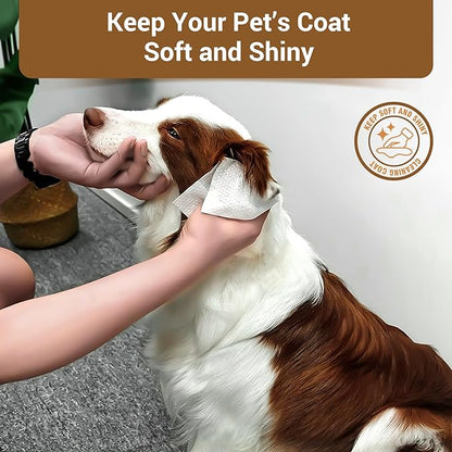 100 Coconut Oil Dog Wipes for Paws and Butt Large Thick Puppy Wipes for Dogs Face and Body Dog Wipes Cleaning Deodorizing Cat Wipes Cleaning Fur and Butt Big Doggie Wipes Doggy Wipes Bum Dog Ear Wipes