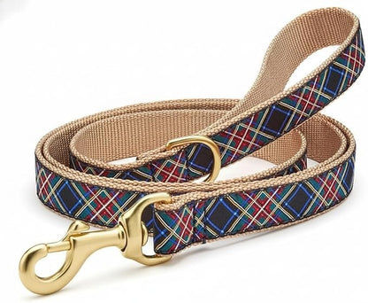 Up Country Black Tartan Dog Leash, 1 Inch, 5 Foot Long Wide Width