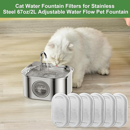 Carcent Cat Fountain Filters, 16 Pack Cat Water Fountain Filter for Stainless Steel 67oz/2L Pet Fountain, Replacement Filters for Pet Drinking Fountain