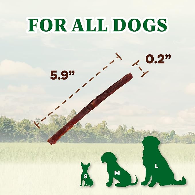 A Freschi srl Buffalo Dog Treats, All-Natural, Hypoallergenic, High Protein, Low Fat, Human Grade Puppy Chews – Healthy Grain-Free Training Treats, 12oz Jerky Strips