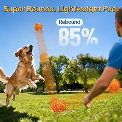Kimee Dog Balls, Indestructible Tennis Balls for Aggressive Chewers, ETPU High-Bounce Floating Fetch Toys for Small & Medium Large Puppies, 4 Pack 2.75''
