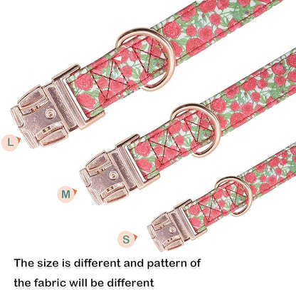 Cotton Dog Collar Metal Buckle Daisy Summer, Cute Adjustable Dog Collar Soft for Small Medium Large Boys Girls Dogs Durable
