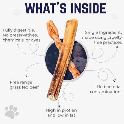 Devil Dog Pet Co. Jumbo Bully Sticks – 6 Inch, 6 Pack Dog Chews, 100% Natural Free-Range Grass-Fed Beef – Long Lasting, Rawhide-Free Treats for Dogs