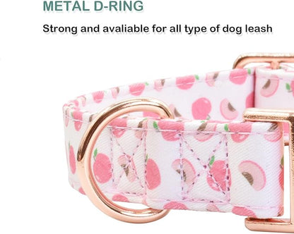 Cotton Dog Collar Metal Buckle Daisy Summer, Cute Adjustable Dog Collar Soft for Small Medium Large Boys Girls Dogs Durable