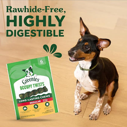 Greenies Occupy Twists Natural Dog Treats Regular Breed Size Chicken Flavor, 8.65 oz. Pack, 6 Count