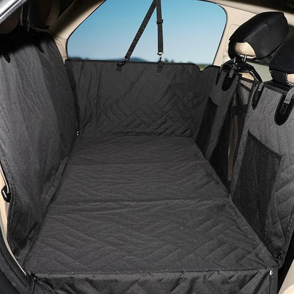 MIROZO Dog Seat Cover,Back Seat Extender for Dogs,600D Heavy Durable Dog Seat Cover,Waterproof Car Pet Backseat Protector,Large Space Travel Bed with 3-Fold Bottom for Car Mid-Size SUV/Small Truck