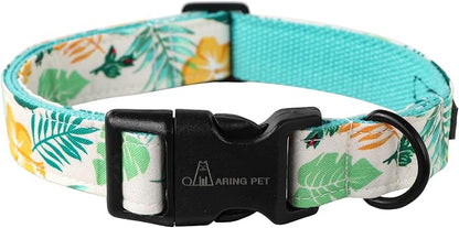 ARING PET Summer Dog Collar-Lightweight Dog Collar for Medium Dogs, Adjustable Comfortable Cotton Pet Collars for Small Medium Large Dogs, Medium