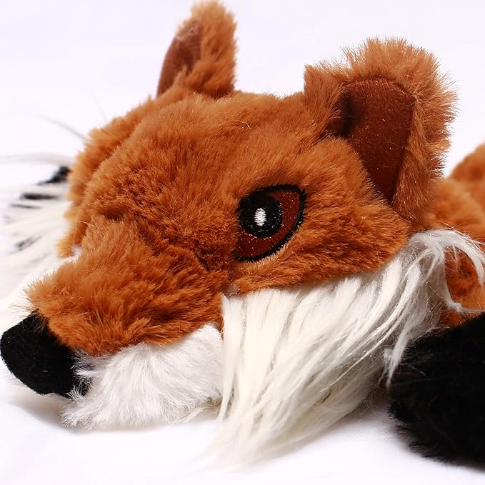 Sesyomr No Stuffing Dog Toys with Squeakers, Durable Stuffingless Plush Squeaky Dog Chew Toy Set,Crinkle Dog Toy for Medium and Large Dogs, 5 Pack（Squirrel Raccoon Fox Skunk and Penguin）, 24Inch