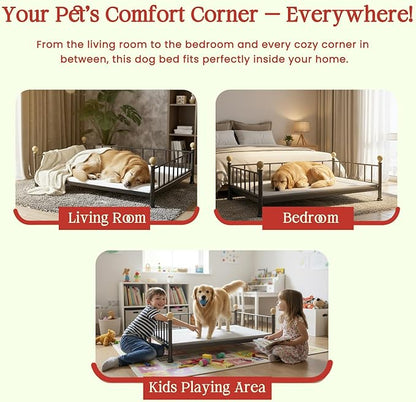 Golden Gate Beds XL Dog Bed – Fade-Resistant, Comfortable & Durable Pet Mattress – 49” x 31.5” x 14.5” – Ideal for All Breeds – Black Square Shape