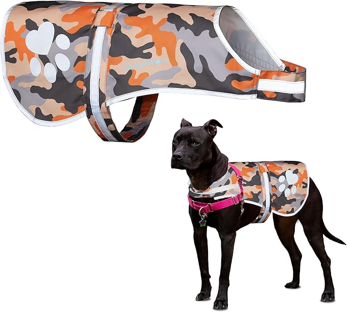 SafetyPUP XD Dog Reflective Vest – Hi-Vis Fluorescent Visibility That Helps to Safeguard Your Pet On/Off Leash in Urban & Rural Areas (Camo, X-Large)