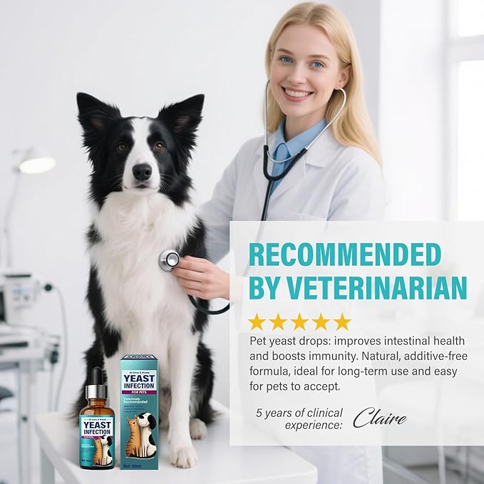 Yeast Infection Treatment for Dogs，Dog Ear Infection Treatment, Prevention & Treatment of Skin & Ear Tract Infections - for Dogs & Cats, 2Fl Oz