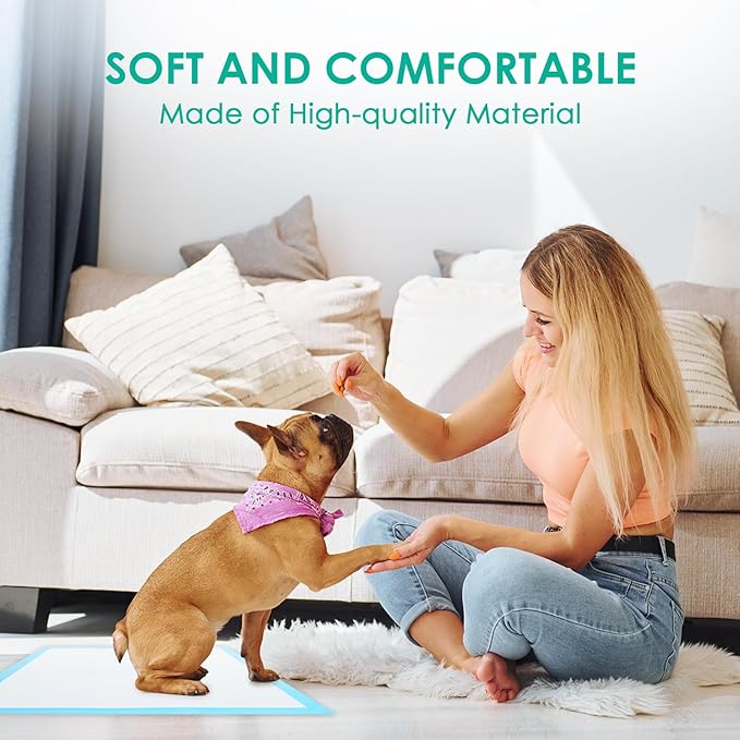 JollyMate Punny Pee Pads 13"x18", 100 Pack Strong Absorption & Leak-Proof Dog Pee Pads, Waterproof and Quick-Dry Pee Pads for Dogs and Cats, Rabbits