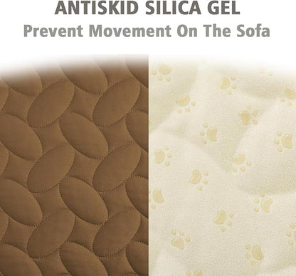 Ameritex Waterproof Pet Bed Cover Anti-Slip Dog Bed Blanket for Sofa and Furniture Waterproof New Pattern Design (Camel, 40x50 Inch (Pack of 1))