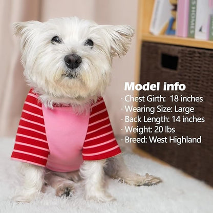 KYEESE 2Pack Dog Sweater, Soft Pet Sweatshirt Stretchy Pullover Dog Sweater for Small Medium Dogs Girl Boy, Lightweight Fleece Pet Shirt Clothes with Sleeves, XL