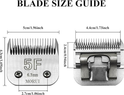 5F Cut Length 1/4”(6.3mm) Detachable Pet Dog Clipper Blades UltraEdge Series Clipper Blades for Dog Grooming Compatible with Most Andis,Oster A5 Wahl KM Series Clippers