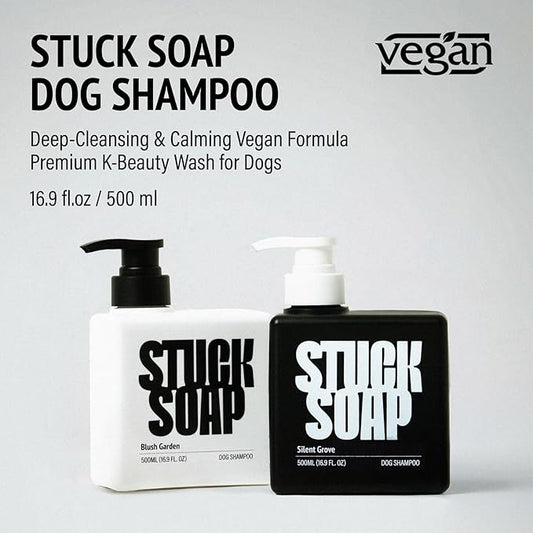 STUCK SOAP Vegan Dog Shampoo Premium K-Beauty Inspired Gentle Dog Shampoo for Sensitive Skin with Green Tea, Camellia Oil & Centella Asiatica, Elegantly Scented, Natural Pet Wash (Blush Garden)
