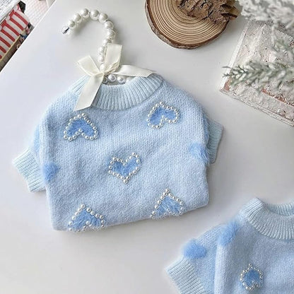 Cute Cat Apparel Warm Dog Sweatshirt Cartoon Kitten Winter Coat Pullover Soft Skin-Friendly Knitwear (M (5.5-9lbs))