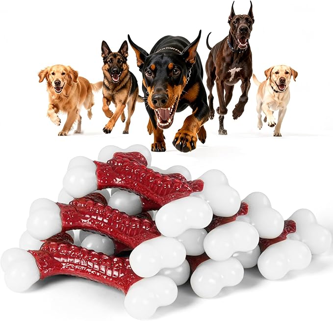 6-Pack Tough Dog Toys, Toys for Aggressive Chewers Large Breed, Chew Dogs, Bone Toy Nylon Dogs Almost Indestructible