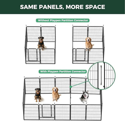 FXW Rollick Unleashed Dog Playpen for Indoor, Yard, RV Camping, 40 inch 16 Panels Dog Pen with Connectors (Pack of 2) for Medium and Large Dogs│Patented