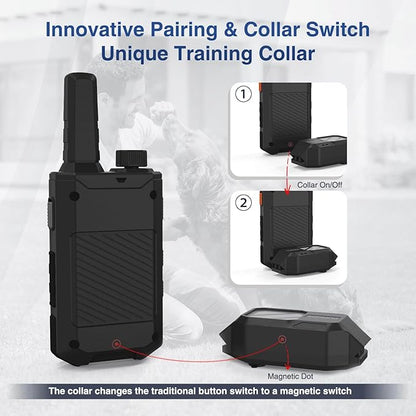 Dog Training Collar with 4 Powerful Modes - 4200FT E Collar for Dogs Training, IPX7 Waterproof Rechargeable Dog Shock Collar for 20-140 Lbs Dogs