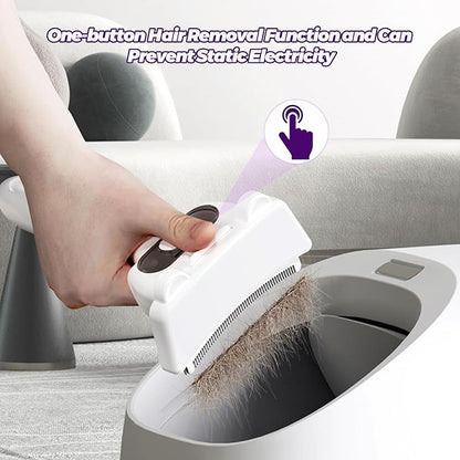 3 in-1 Cat & Dog Steam Comb for Long Short Hair for Any Size Cat & Dog Hair Removal & Shedding, Two Spray Mode with USB, Brush Haired Release Button - Include “2” Waterless Shampoo(White)