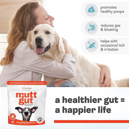 All Natural 3 in 1 Probiotics for Dogs-Postbiotic Powder Supplement-Made in USA- Digestive Enzymes Made with 135 Billion CFUs, Plant-Based Anti-Diarrhea & Antioxidant Dogs Probiotic(120g)