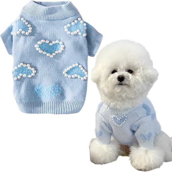 Cute Cat Apparel Warm Dog Sweatshirt Cartoon Kitten Winter Coat Pullover Soft Skin-Friendly Knitwear (L (9-13lbs))