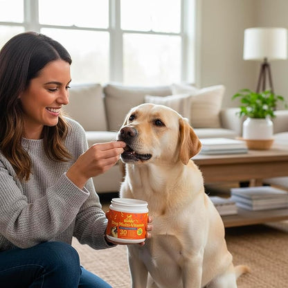 Dr Jay's Romps Dog Multivitamin Chews - Collagen Type II for Joint, Skin & Coat Support - Daily Dog Vitamins & Supplements for Immune & Digestion Health - Soft Chews for All Life Stages - 30 Count
