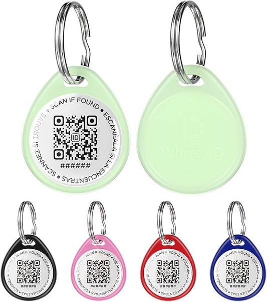 QR Code Dog Tag and Cat Tag, Scan to Reunite Faster, Waterproof and Durable, Lightweight and Quiet, Updatable Contact Info, Glow-in-The-Dark Green